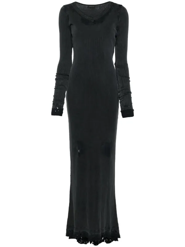 Balenciaga distressed maxi dress women Cotton M Black