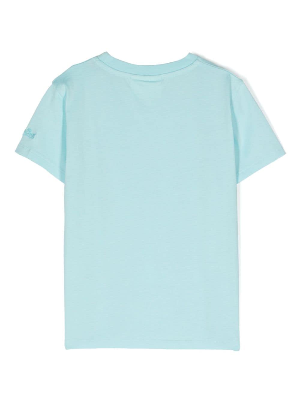 MC2 Saint Barth Kids Katoenen T-shirt met tekst - Blauw