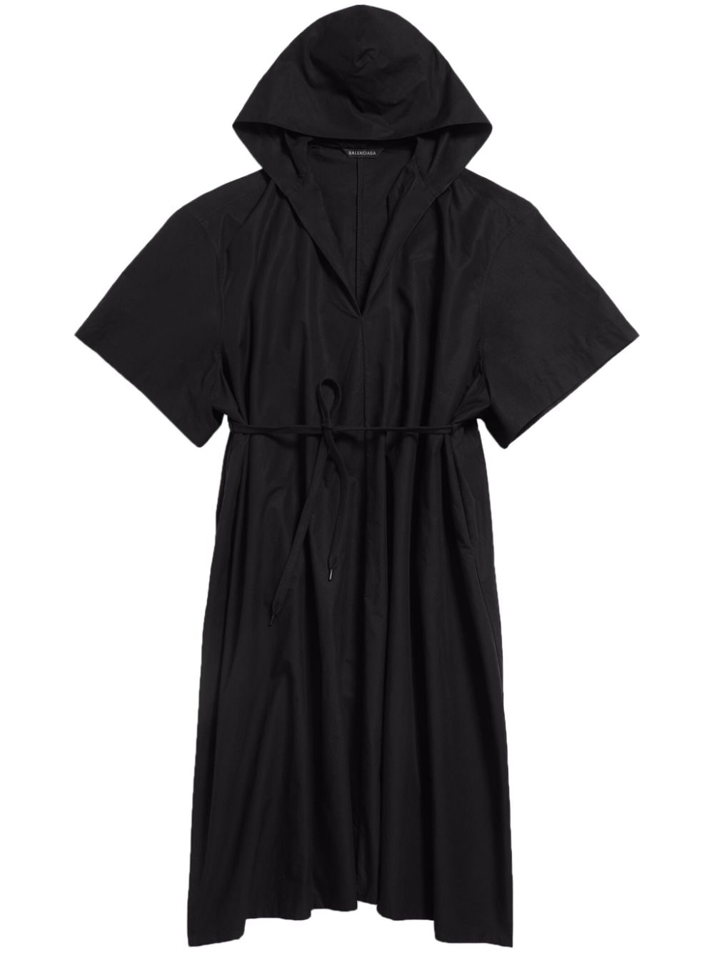 Balenciaga Hooded Oversized Dress In Black