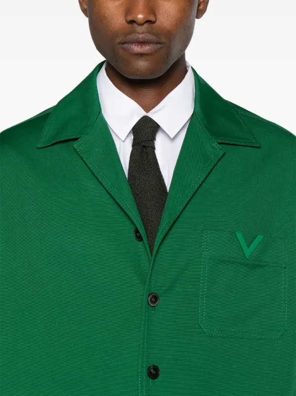 Valentino Garavani VLogo Canvas Shirt Jacket Green FARFETCH PH