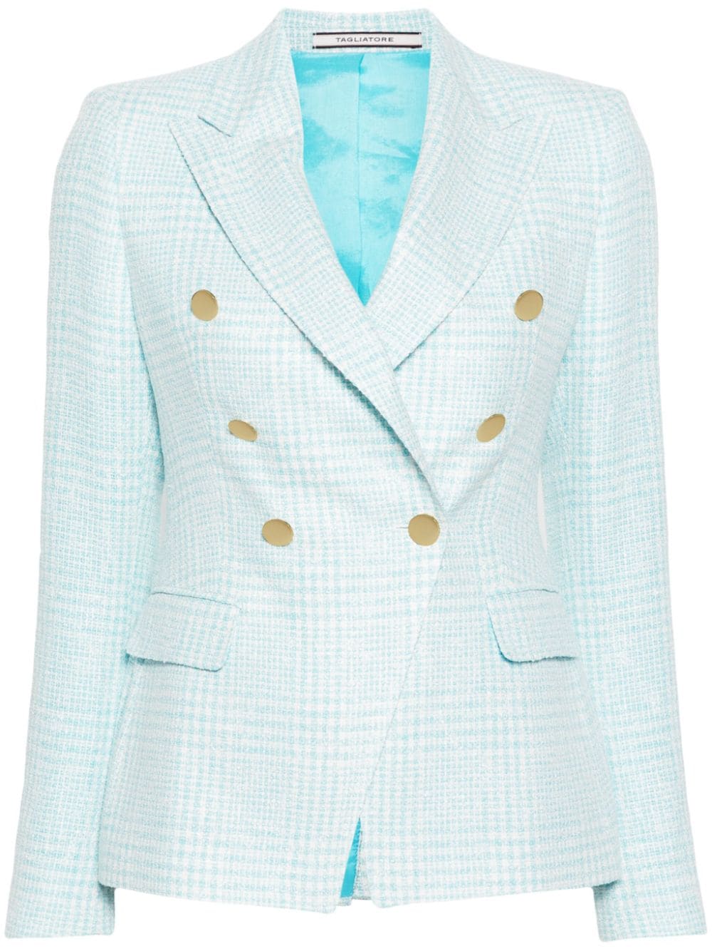 Tagliatore tweed double-breasted blazer - Blu