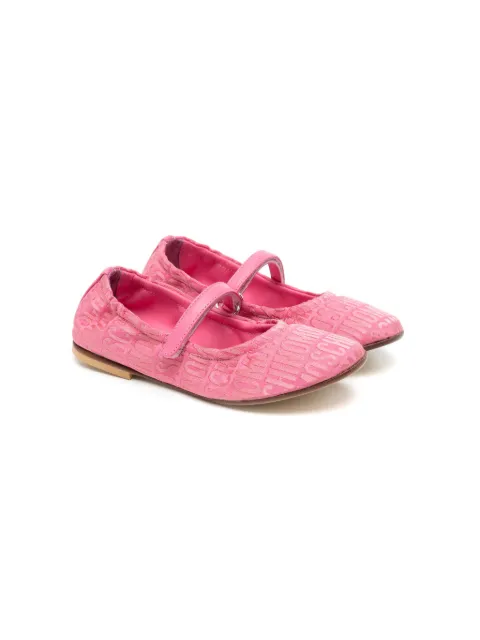 Moschino Kids logo-jacquard round-toe ballerinas