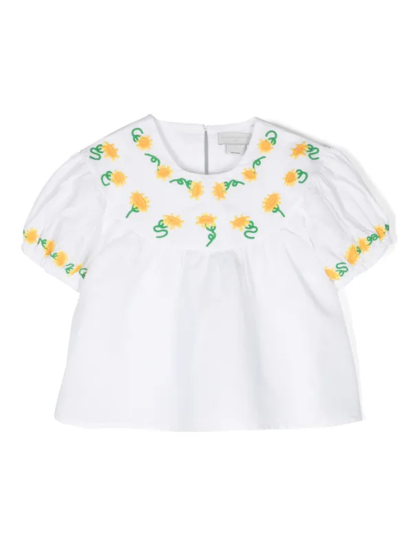 Stella McCartney Kids Blusa Con Motivo Bordado Blanco FARFETCH MX