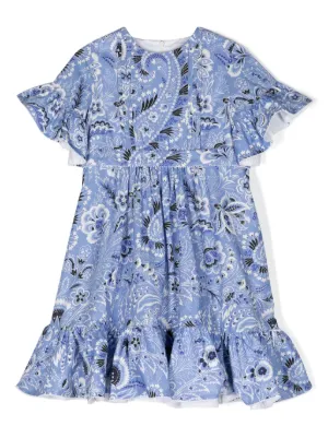 Brunello Cucinelli Kids フローラル シャツワンピース | ブラック