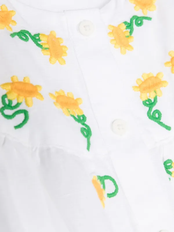 naomi embroidered dress Keebee Organic Cotton Embroidered Blue Dress - Sunflower Garden | Baby Kids  Clothing India main image 0