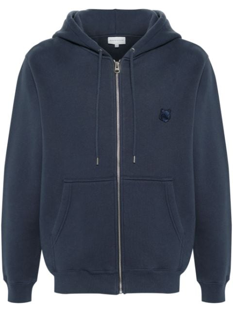 Maison Kitsuné Fox-appliqué zipped hoodie