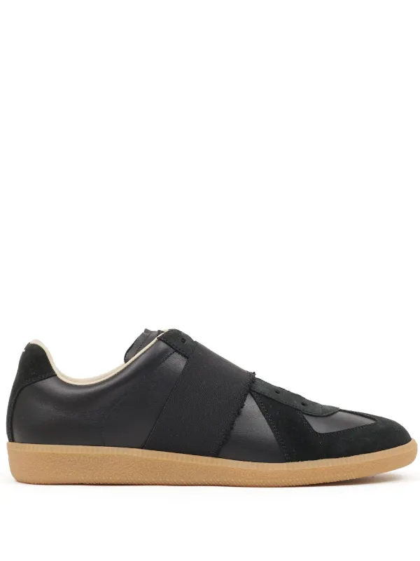 Maison Margiela Replica Leather Sneakers Black FARFETCH AO