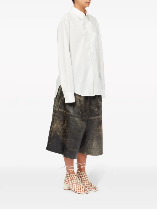 MM6 Maison Margiela slash-detail Cotton Shirt | White | FARFETCH