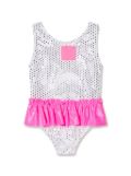 Balmain Kids ruffled swimsuit - White