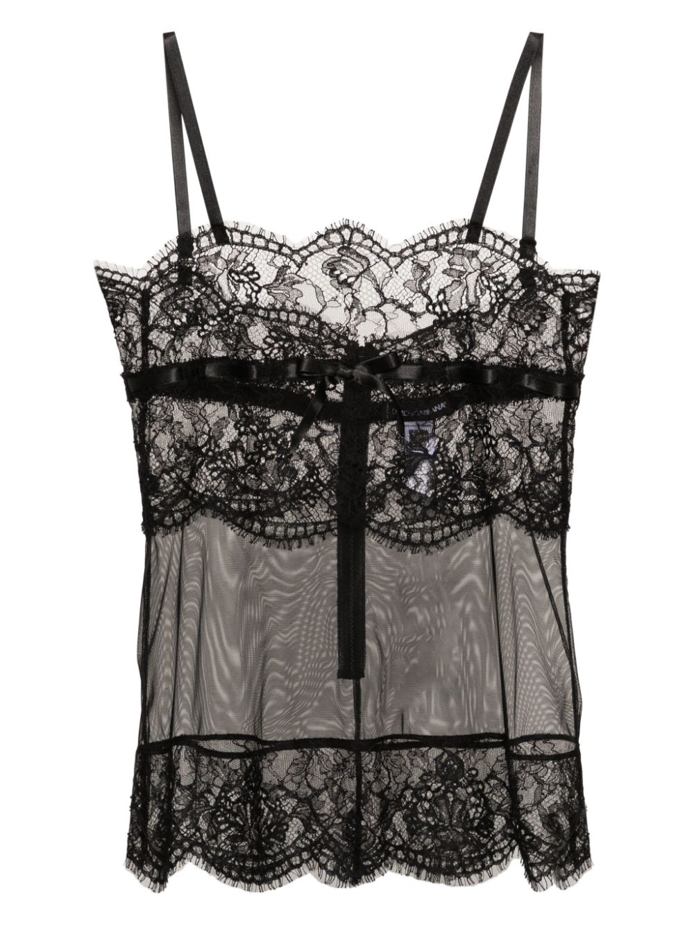Dolce & Gabbana Corded-lace Lingerie Top In Black