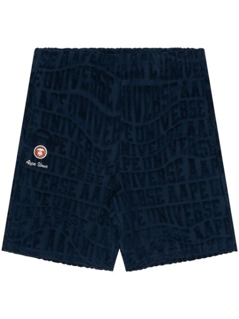 AAPE BY *A BATHING APE® monogram-pattern terry-cloth shorts 