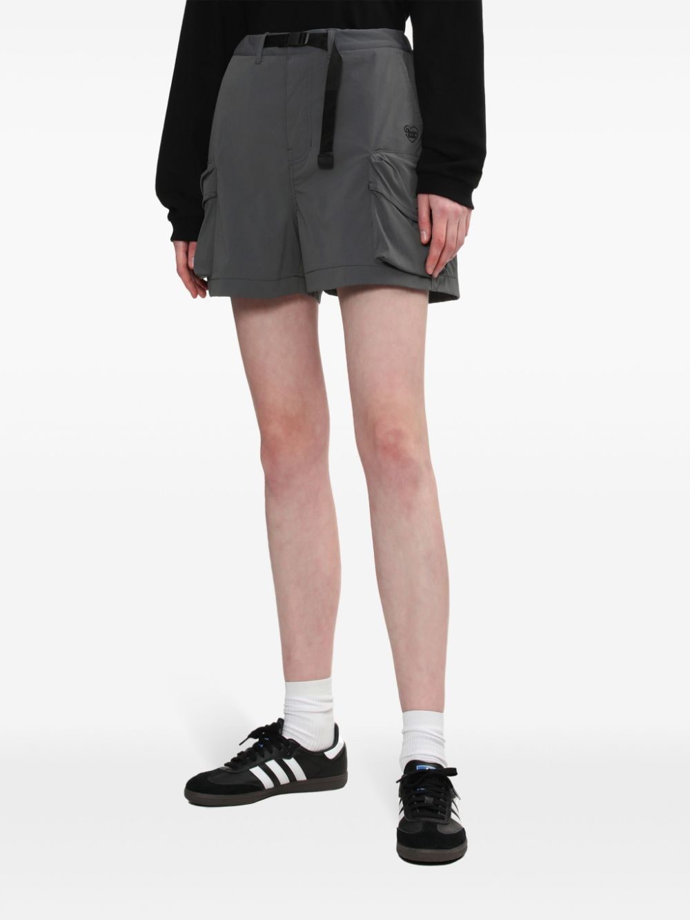 Shop Chocoolate Belted Cargo Shorts In Grey