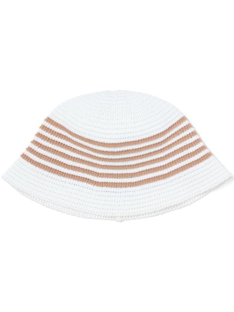 FIVE CM striped fine-knit bucket hat
