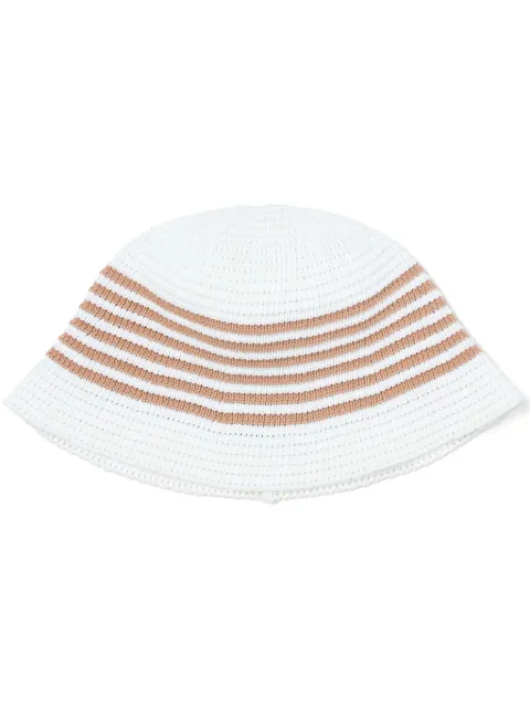 FIVE CM striped fine-knit bucket hat