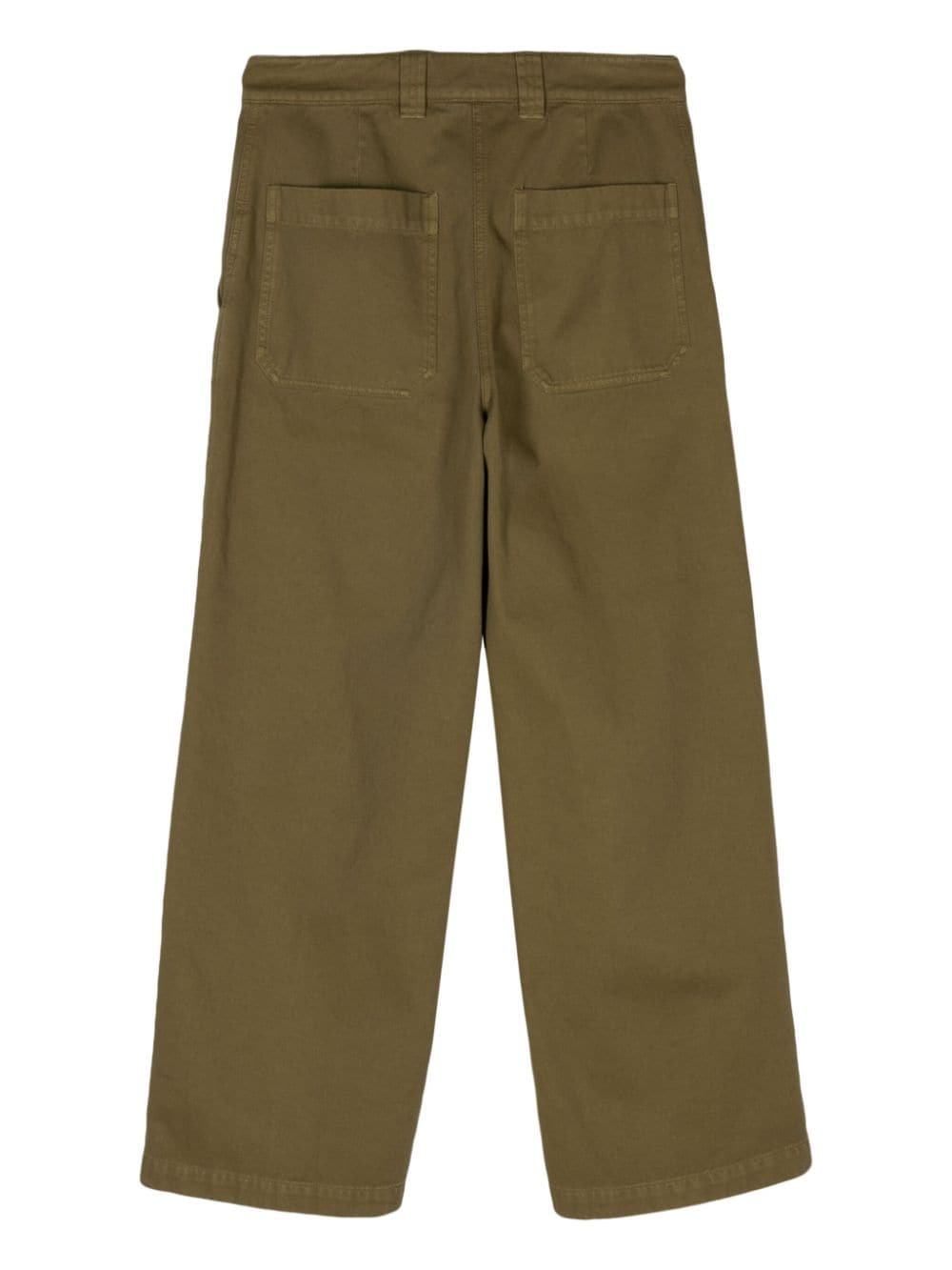 Shop Aspesi Mid-rise Cropped Trousers In Green