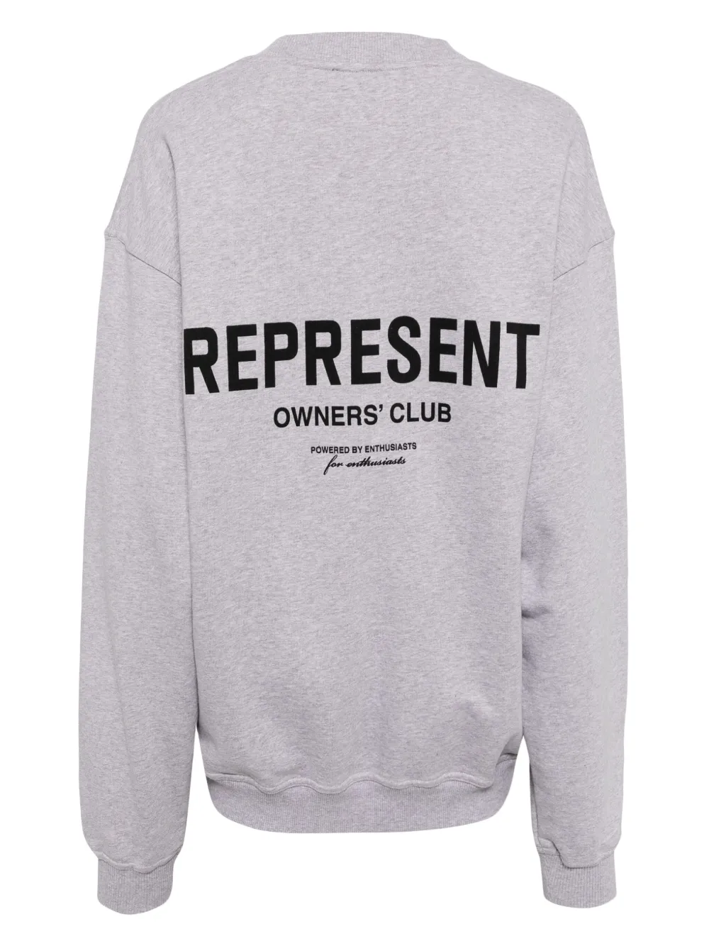 Shop Represent Owners Club Cotton Sweatshirt In Grey