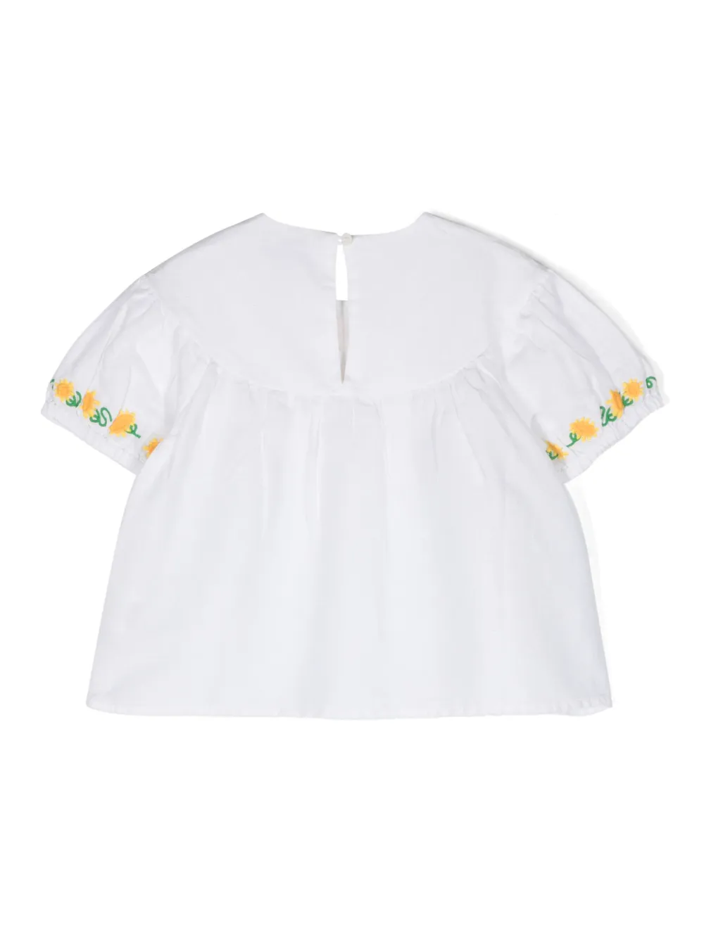 Stella McCartney Kids Shirt met geborduurde bloemen - Wit