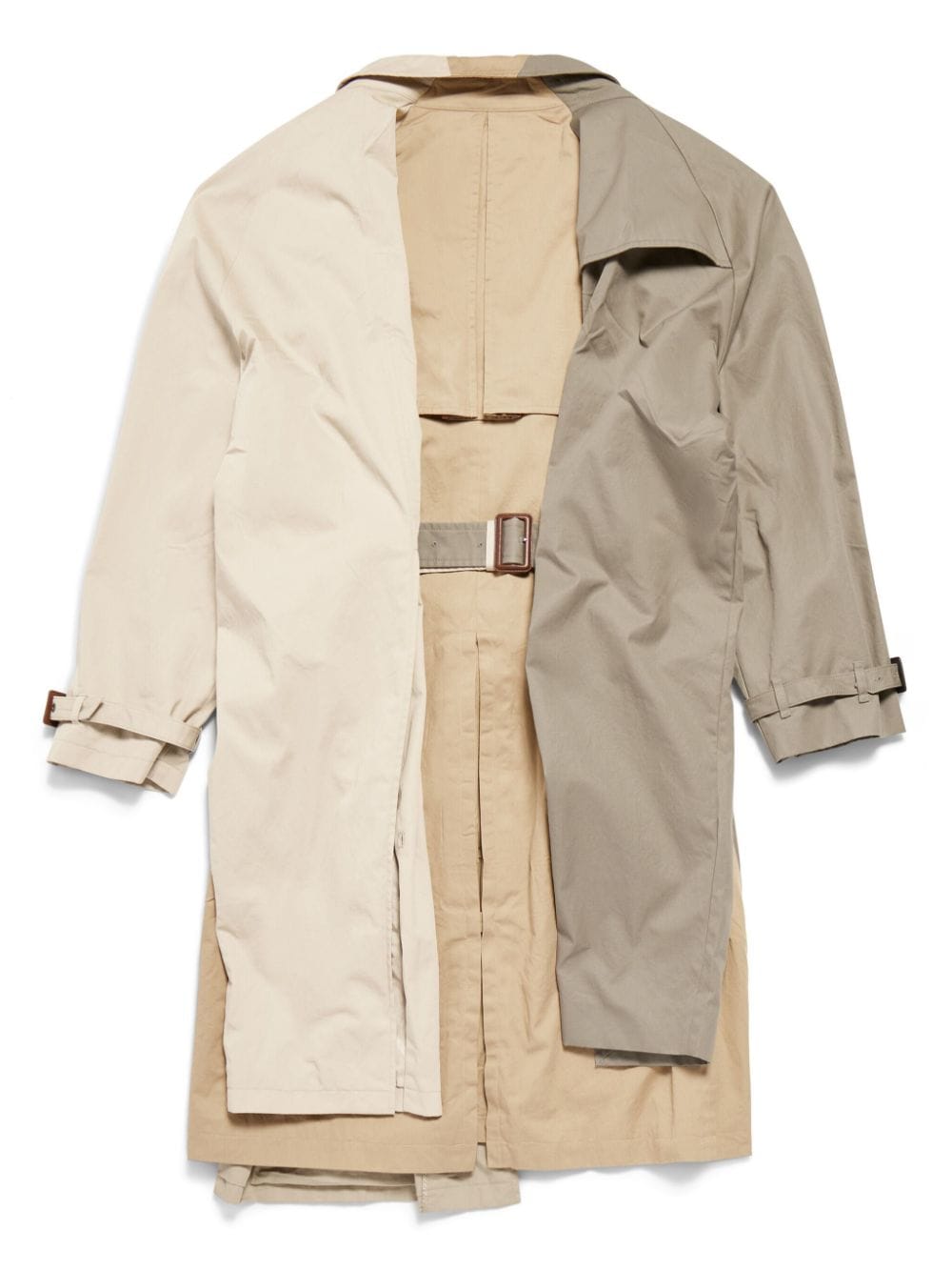 Shop Balenciaga Double Sleeve Hybrid Cotton Trench Coat In Neutrals