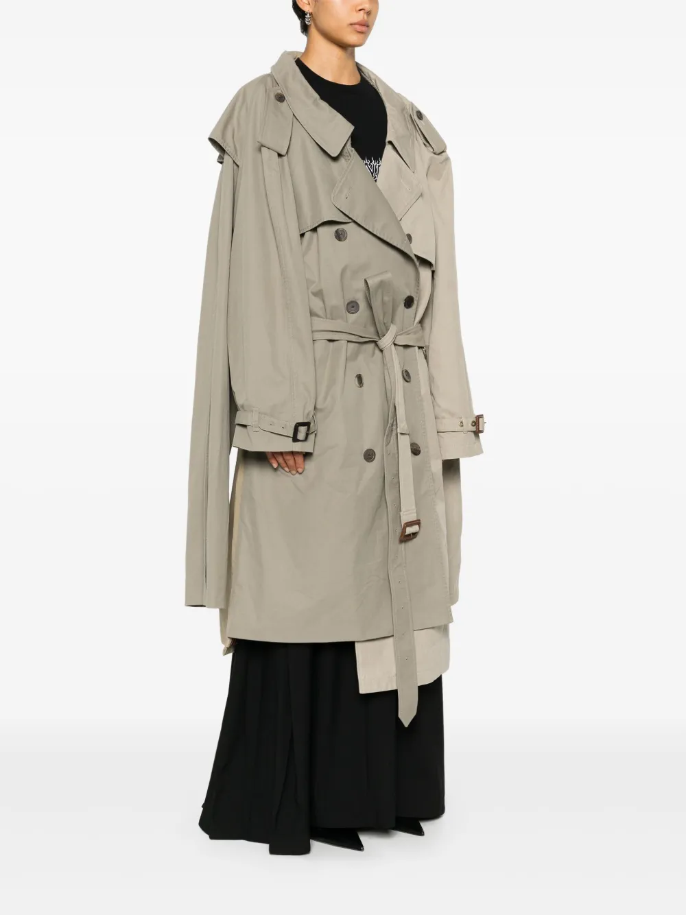 Balenciaga ダブルスリーブ トレンチコート | ニュートラル | FARFETCH JP
