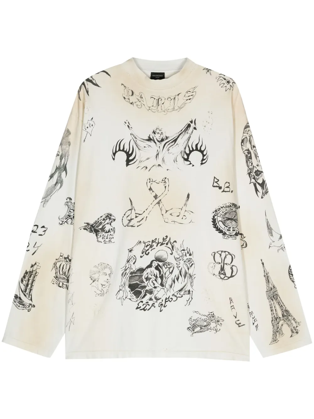 Balenciaga T-shirt met print Wit