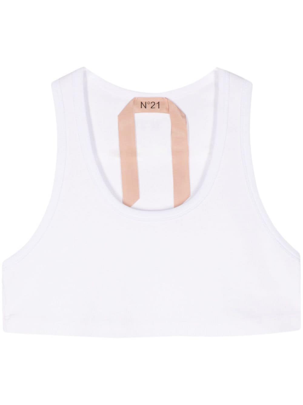 N°21 Jersey Crop Top In White
