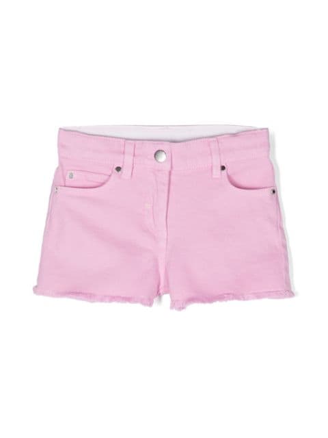 Stella McCartney Kids mid-rise frayed denim shorts