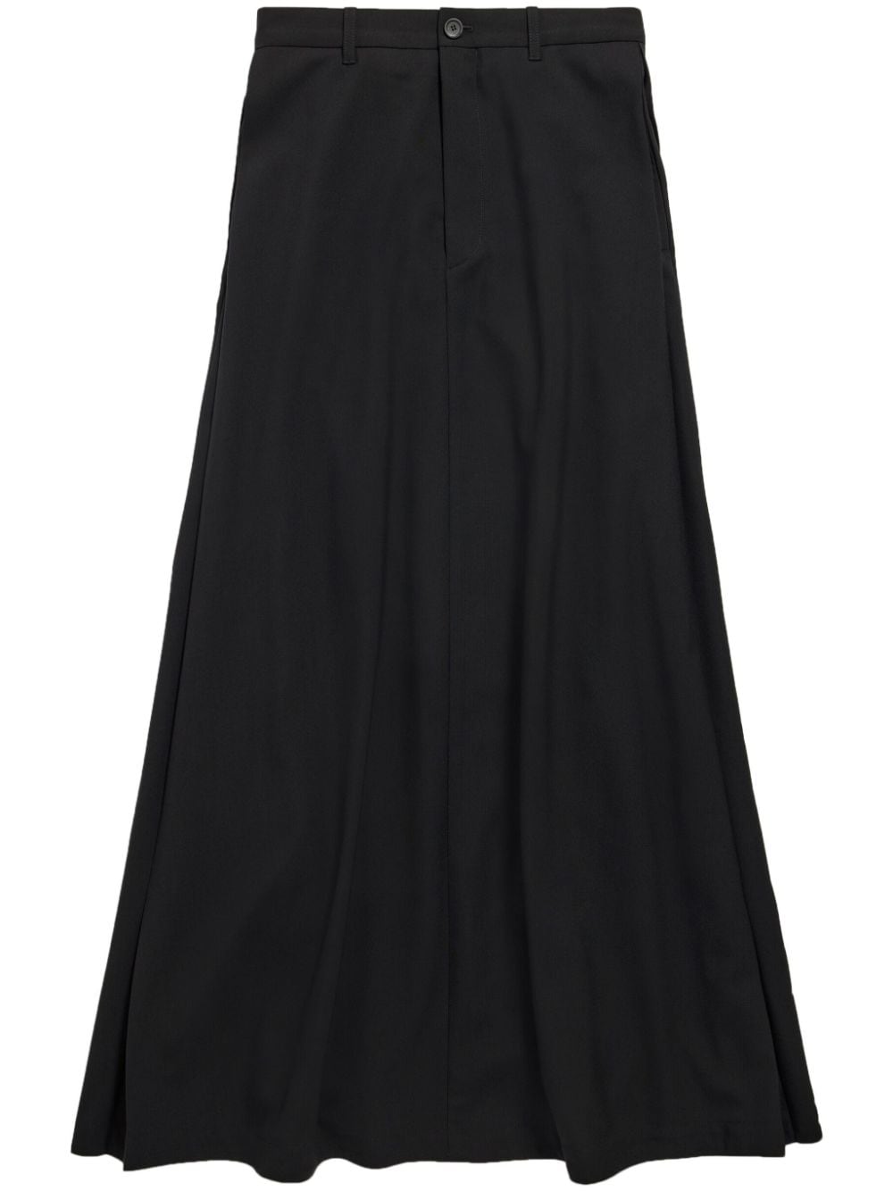 Balenciaga A-line Virgin-wool Maxi Skirt In Brown