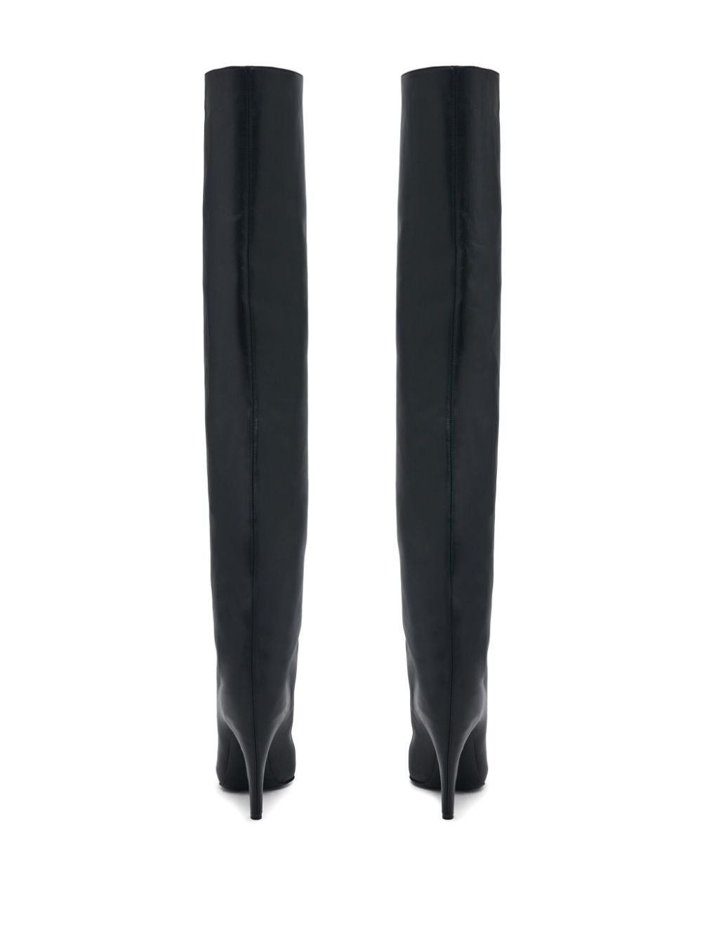 Shop Alexander Mcqueen 95mm Armadillo Thigh-high Leather Boots In Black