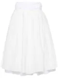 QUIRA layered cotton midi skirt - White