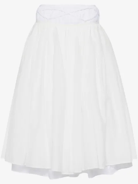 QUIRA layered cotton midi skirt 