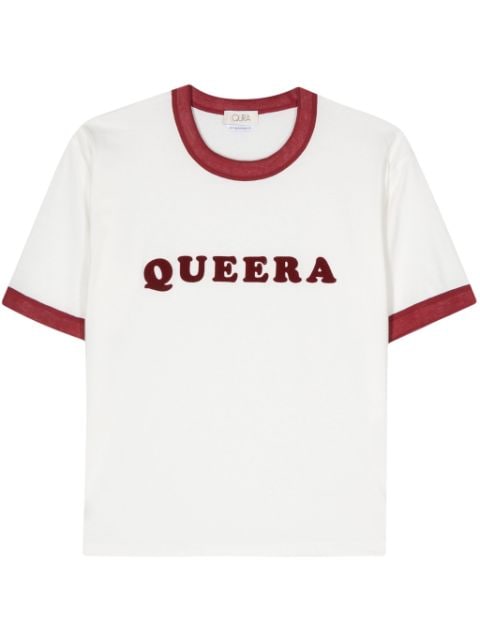 QUIRA flocked-logo cotton T-shirt