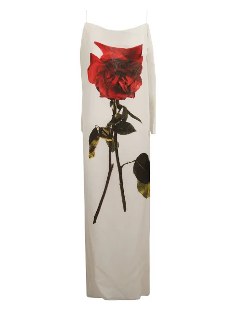 Alexander McQueen rose-print maxi dress