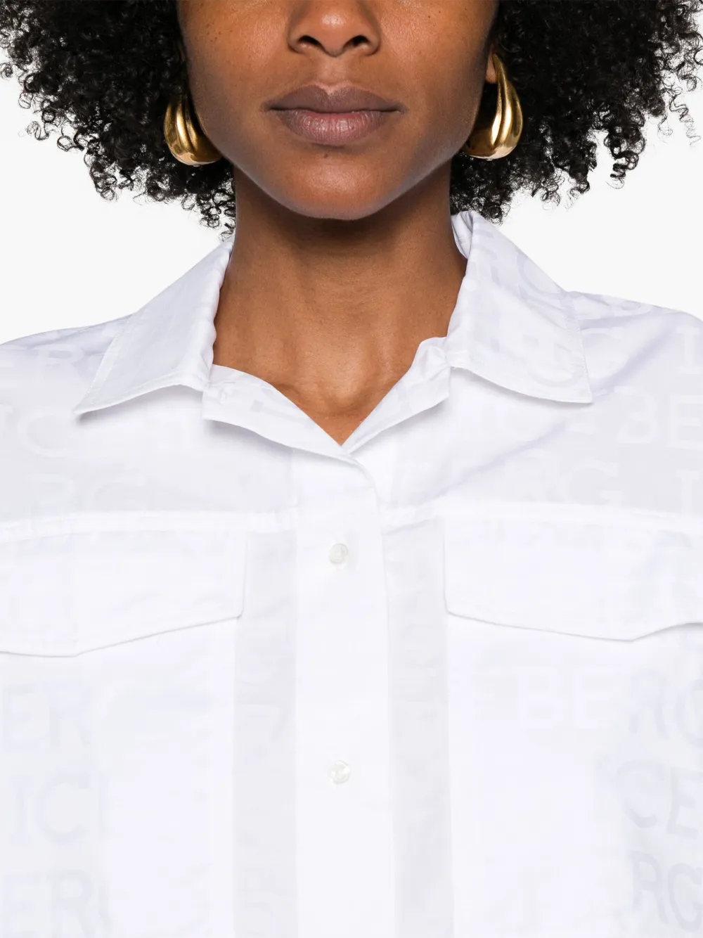 Iceberg blouse met logo-jacquard Wit