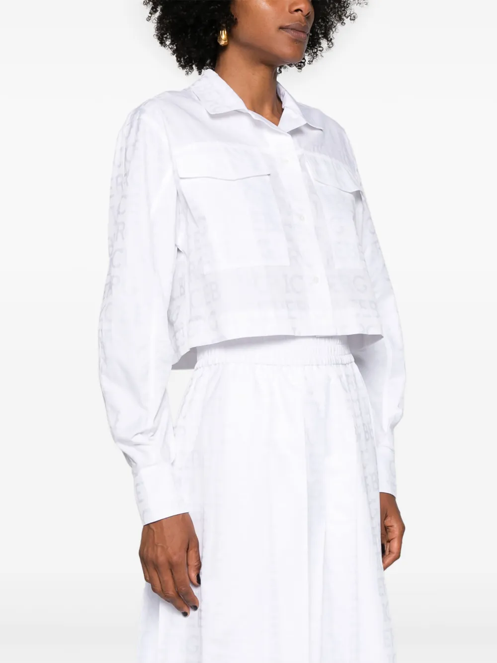 Iceberg blouse met logo-jacquard Wit