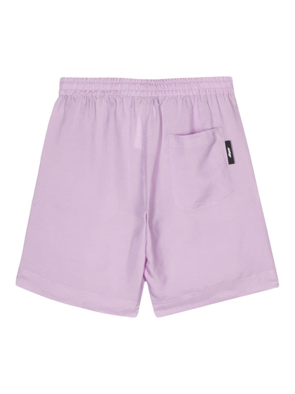 Shop Msgm Logo-embroidered Shorts In Purple