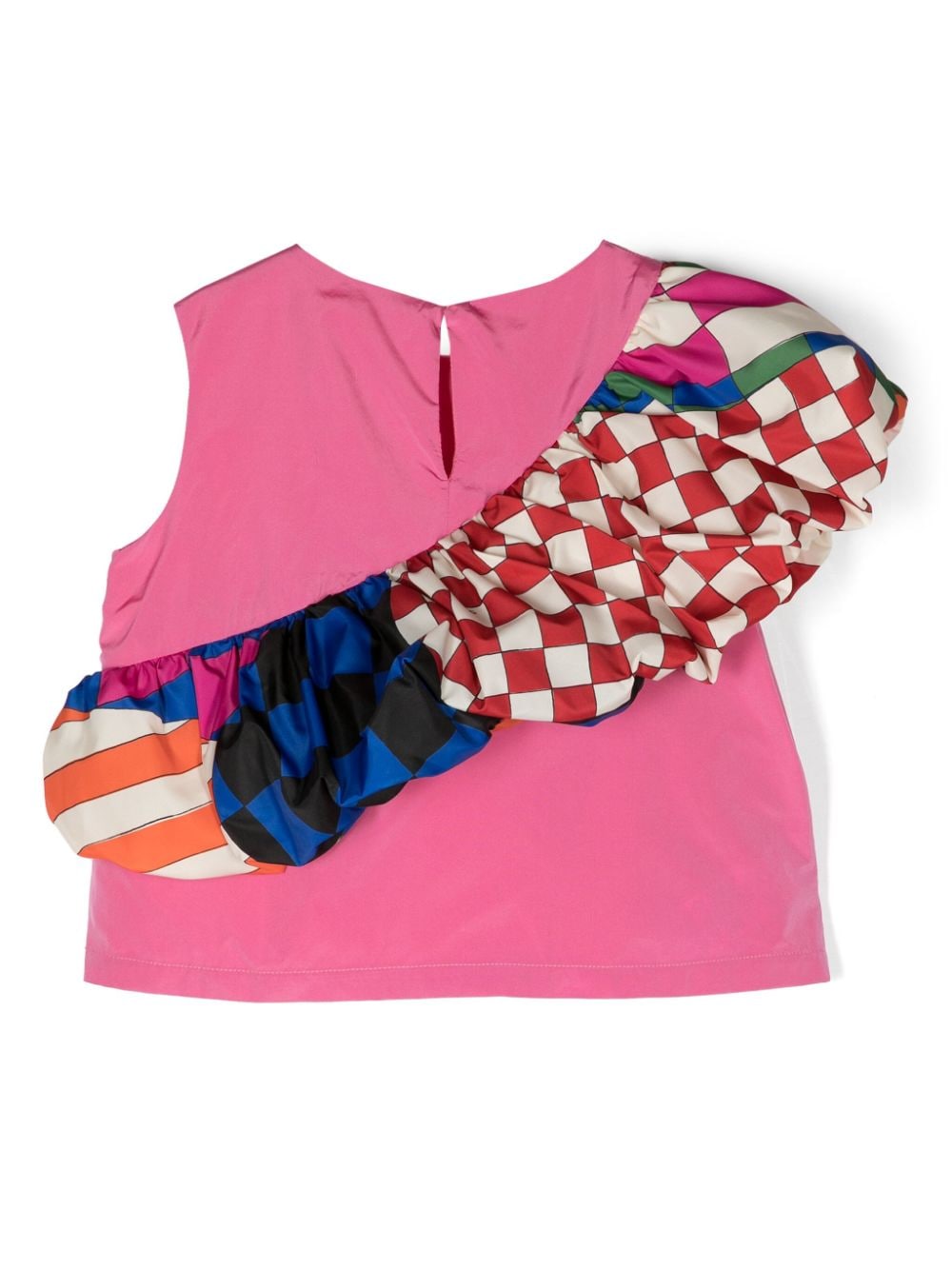 Shop Pucci Junior Iride-print Ruffled Tank Top In Pink