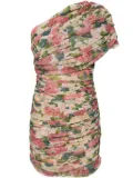 Saint Laurent floral-print tulle minidress - Neutrals