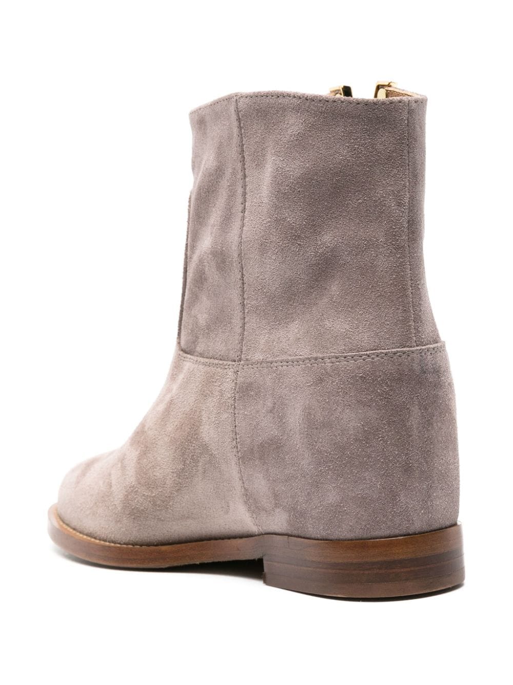 Shop Via Roma 15 Stivale Suede Ankle Boots In Neutrals