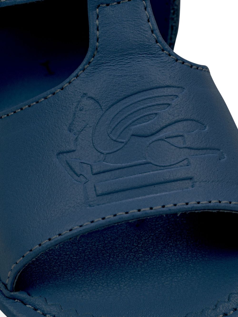 Shop Etro Logo-debossed Sandals In Blue