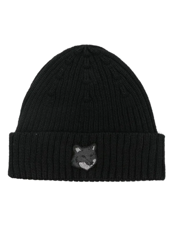 【MAISON KITSUNEBold】Bold Fox Head Beanie Black 22972554_53381387_600.jpg
