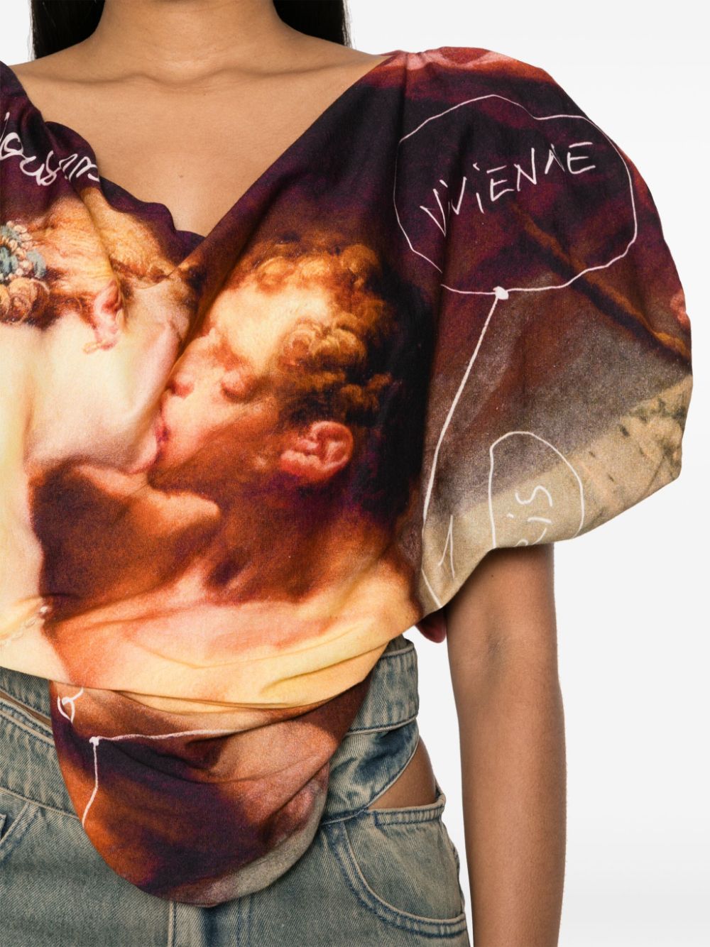 Shop Vivienne Westwood Kiss Heart T-shirt In Brown