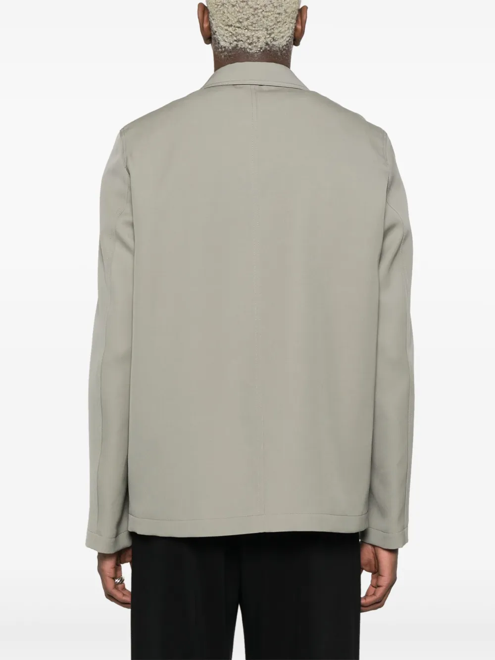 Shop Jil Sander Single-breasted Wool Blazer In Green