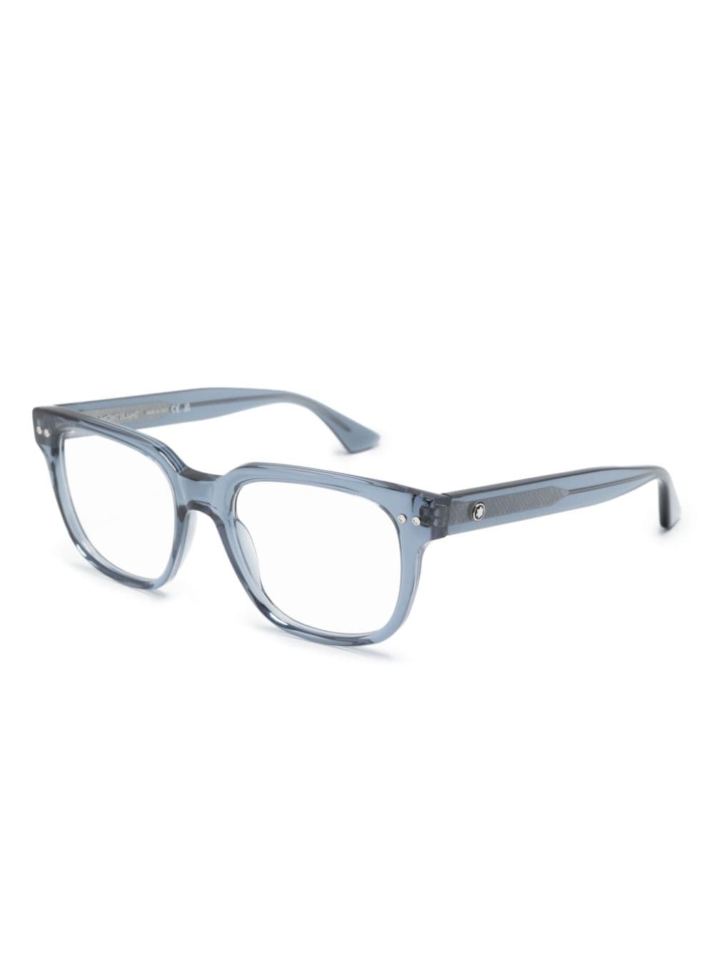 Shop Montblanc Rectangle-frame Glasses In 蓝色