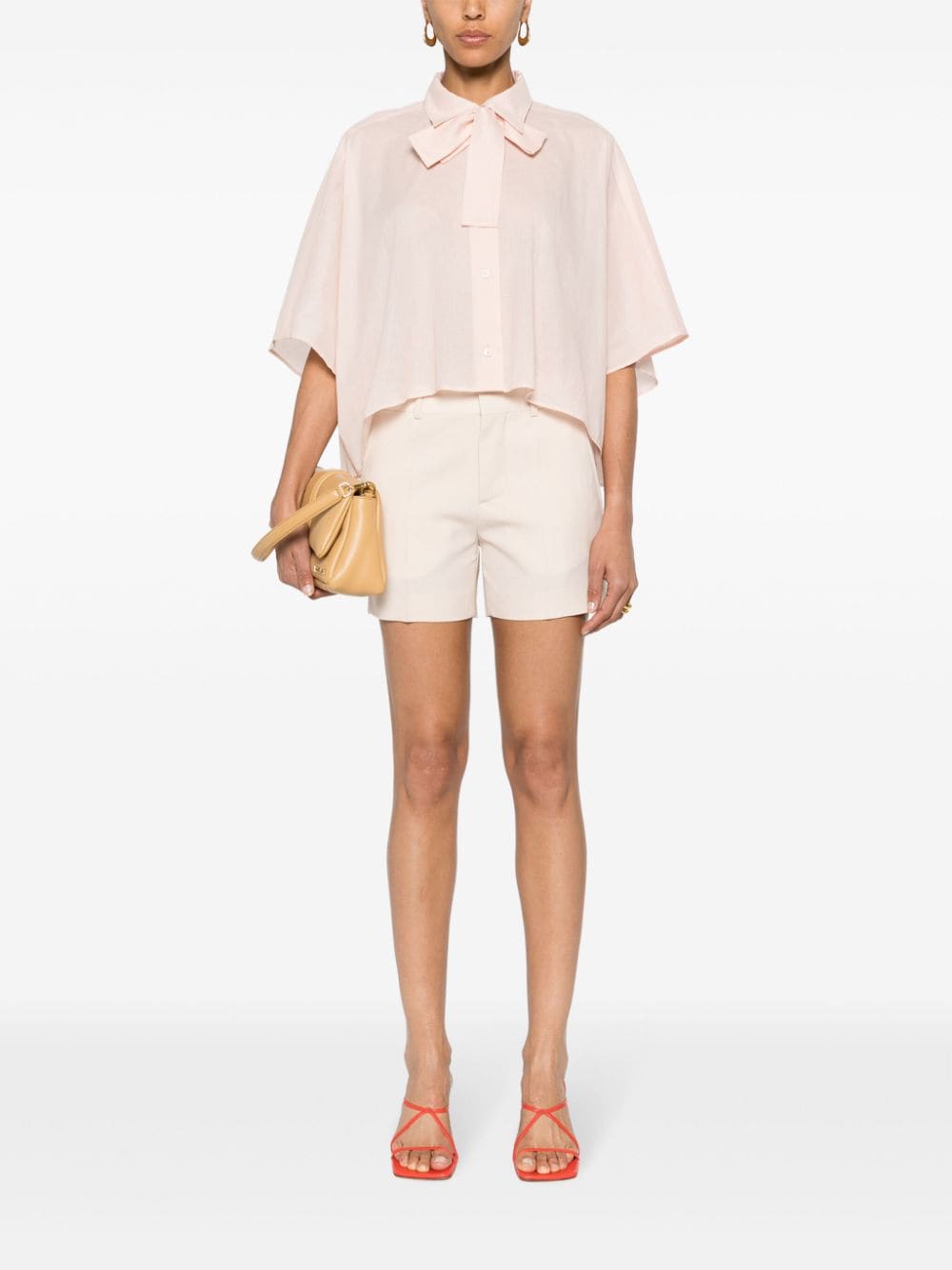 Shop Philosophy Di Lorenzo Serafini Pressed-crease Tailored Shorts In Pink