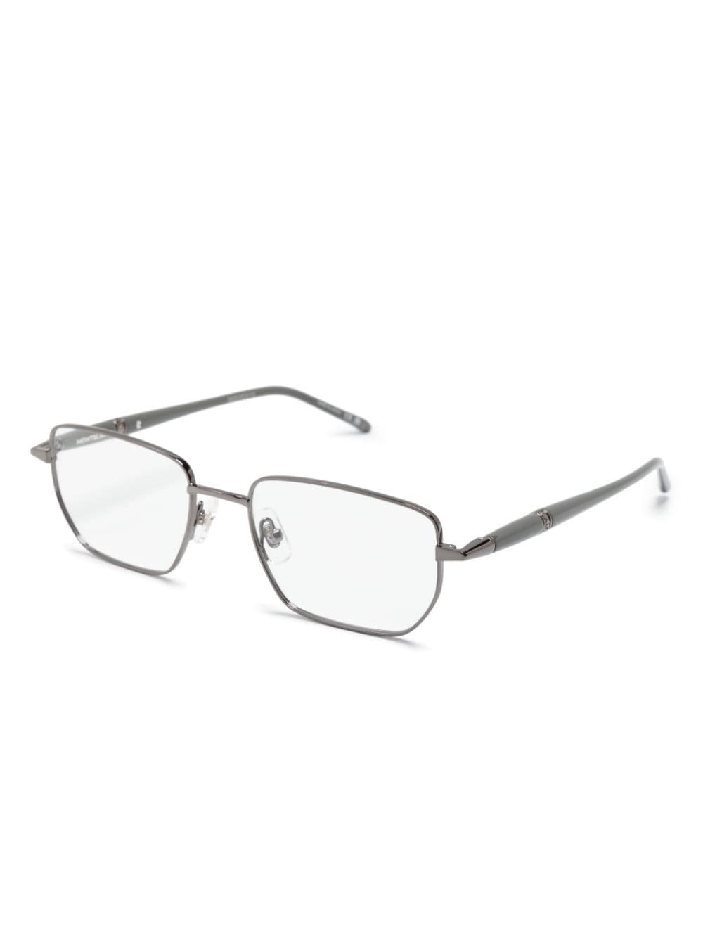 Shop Montblanc Rectangle-frame Glasses In 银色