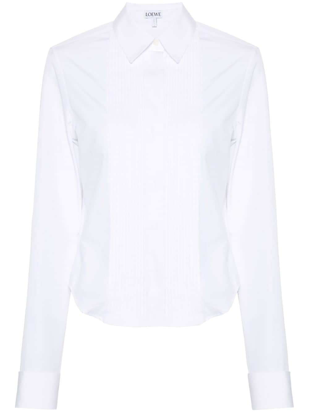 Loewe 压褶府绸衬衫 In White