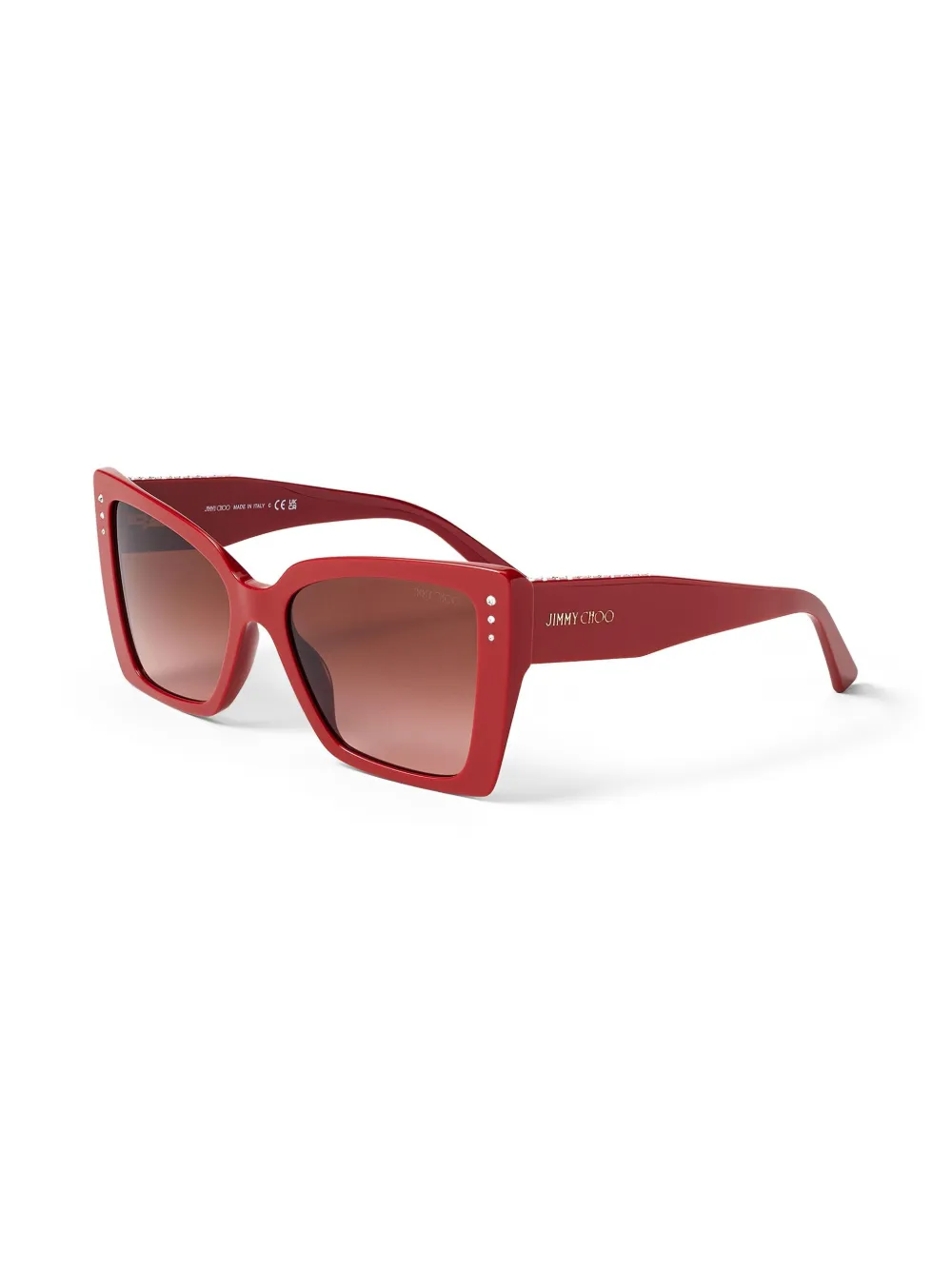 Shop Jimmy Choo Lorea Cat-eye Sunglasses In Red