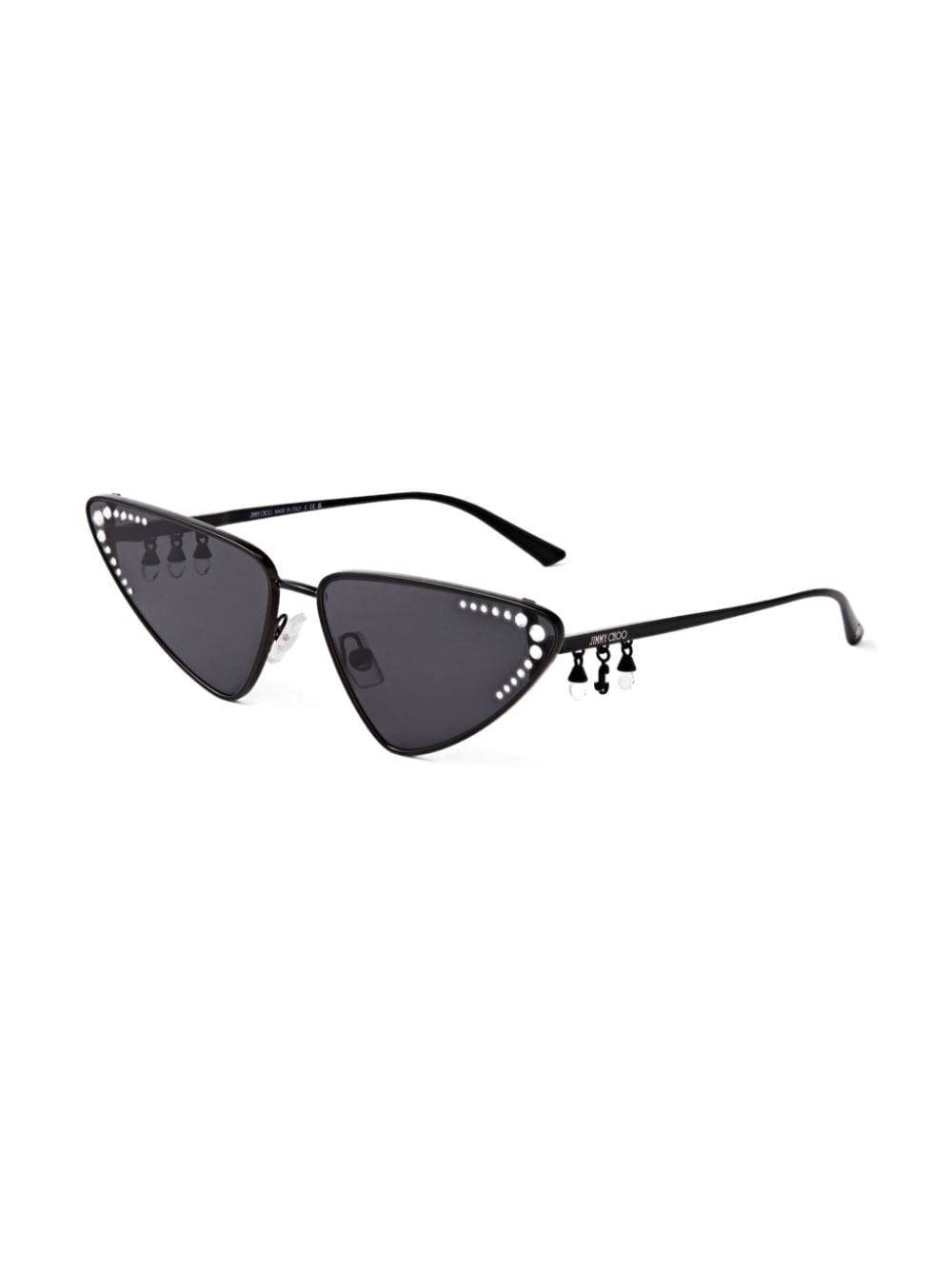 Shop Jimmy Choo Kristal Triangle-frame Sunglasses In Black