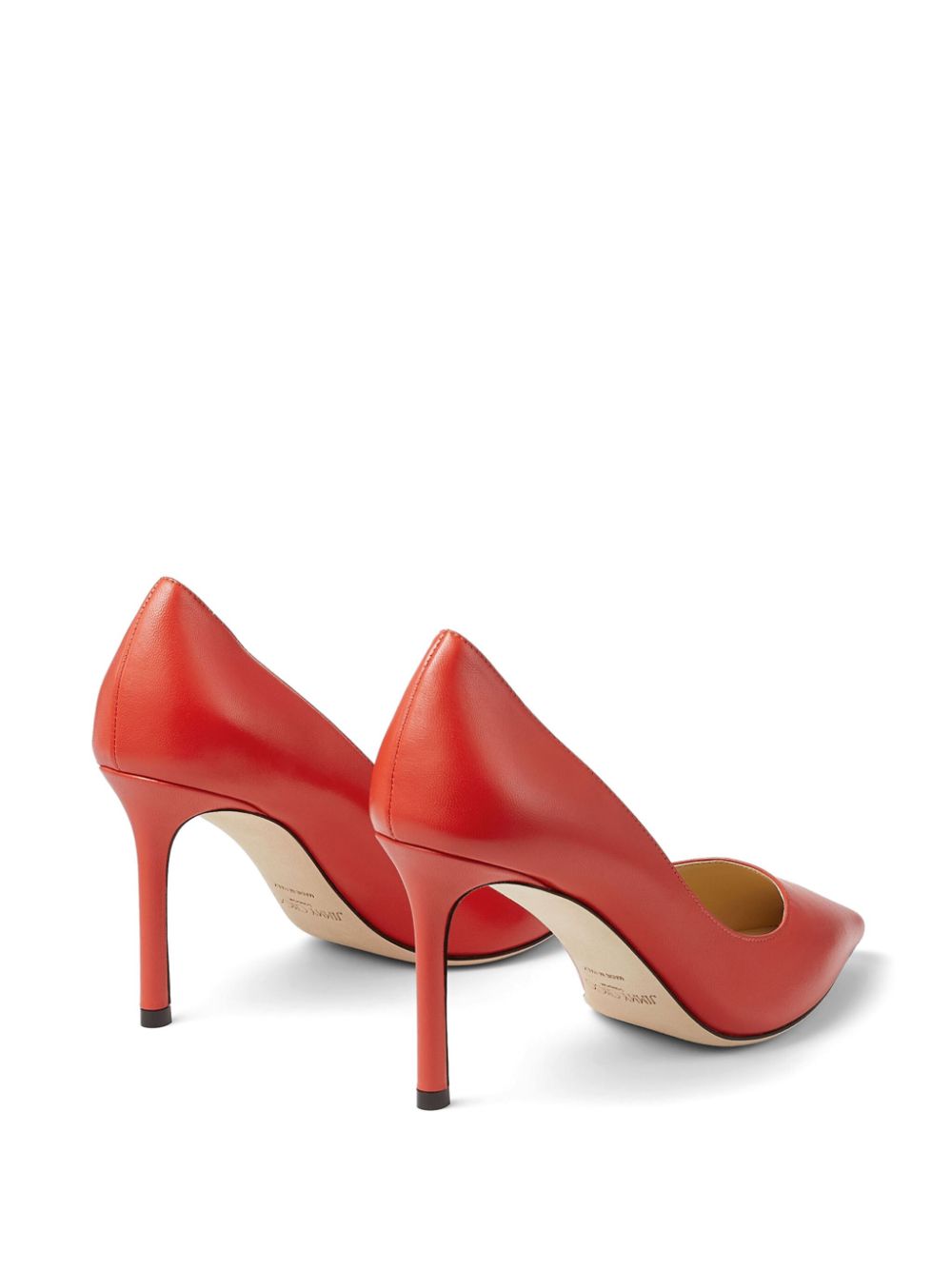 Shop Jimmy Choo Romy 85mm Leather Pumps In Orange