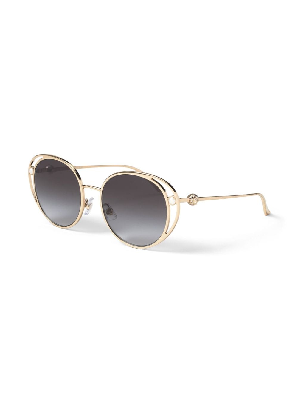 Shop Jimmy Choo Angela Round-frame Sunglasses In Gold